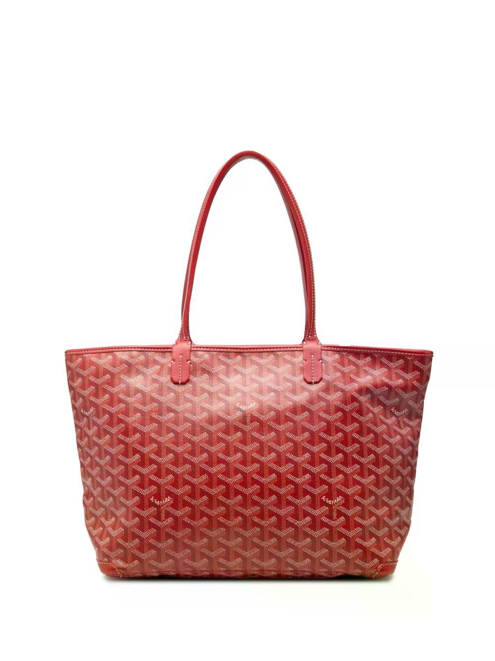 Goyard Saint Louis-Style Tote – Medium Burgundy Floral