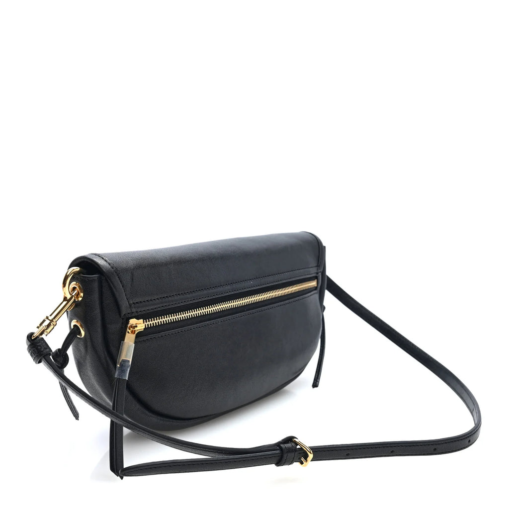 Celine Soft Triomphe Half-Moon Shoulder Bag – Black & Gold