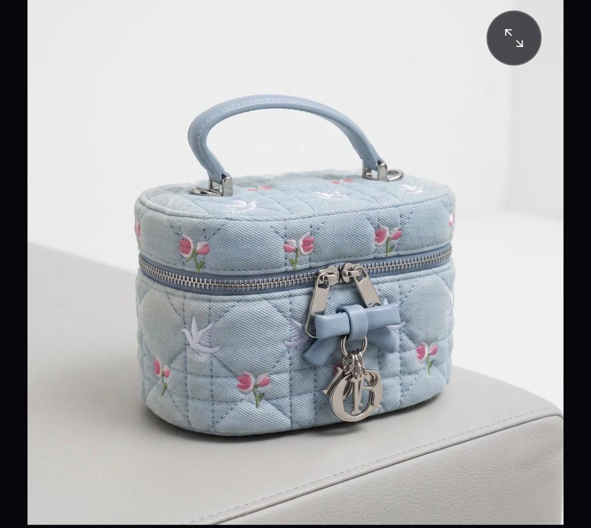 Dior Floral Vanity Bag – Light Blue Denim