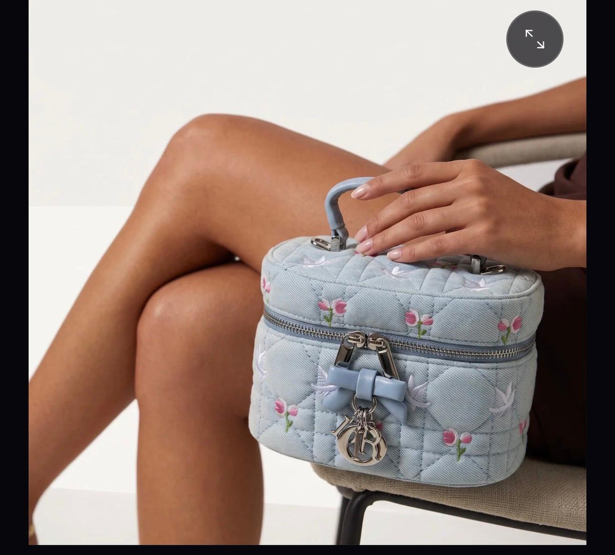 Dior Floral Vanity Bag – Light Blue Denim
