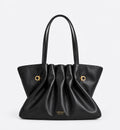 Ferragamo Soft Pleated Shoulder Bag – Black