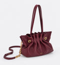 Ferragamo Small Soft Pleated Chain Bag – Burgundy