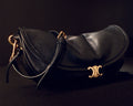 Celine Soft Triomphe Half-Moon Shoulder Bag – Black & Gold