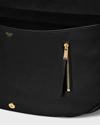 Celine Soft Triomphe Half-Moon Shoulder Bag – Black & Gold